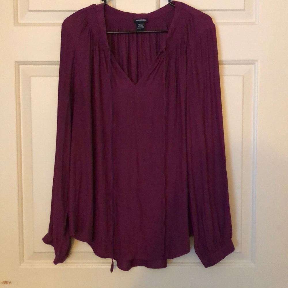 Torrid Neck Tie Blouse